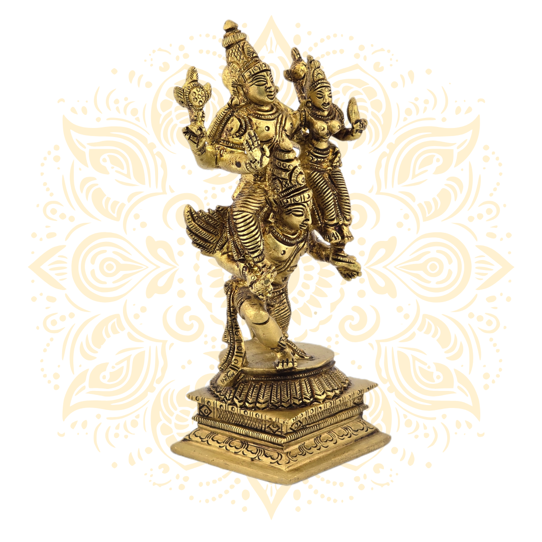 Brass Balaji w/ Laxmi & Garuda 5.5"