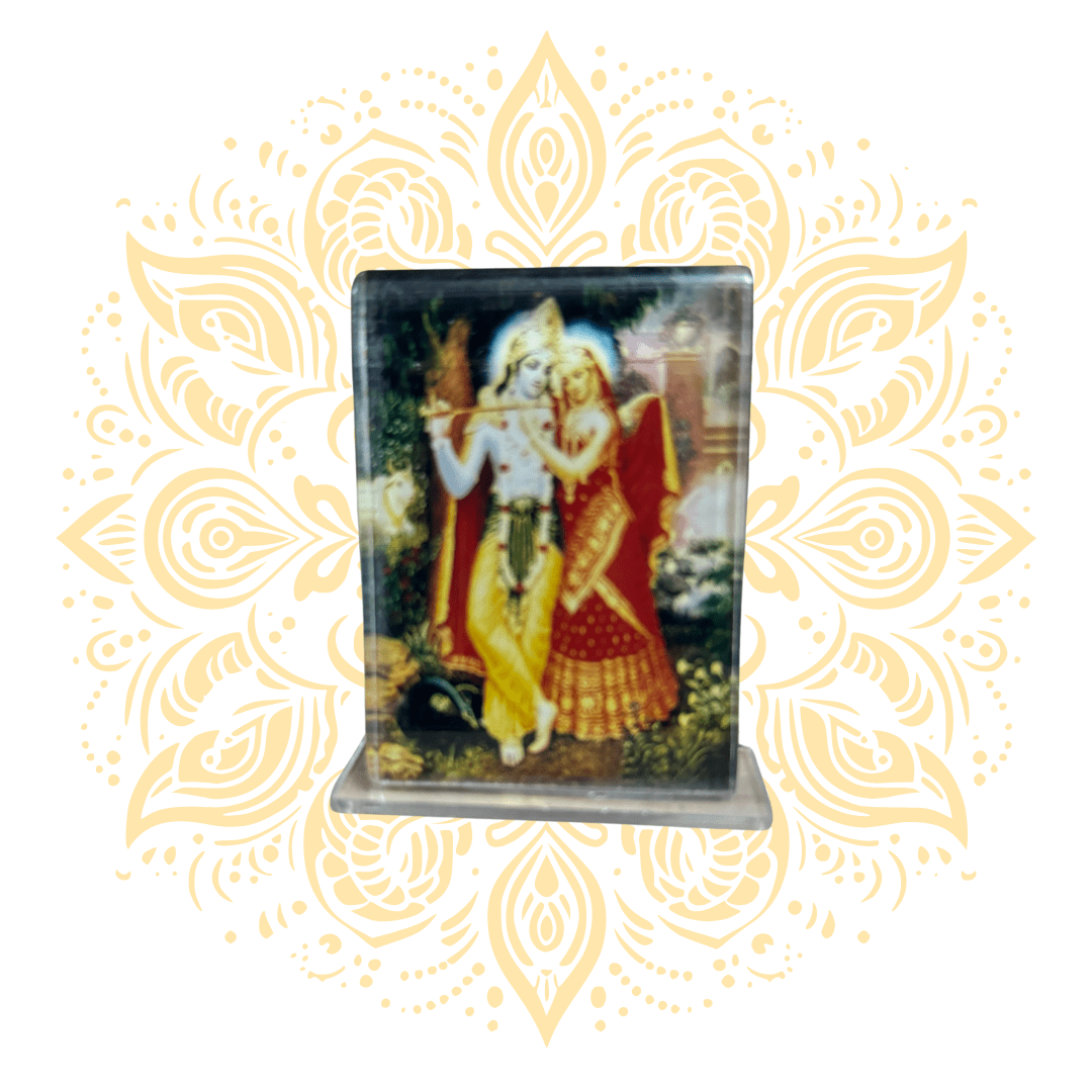 Acrylic Radha Krishna Deity Stand 2" x 3" - Matchless Gifts