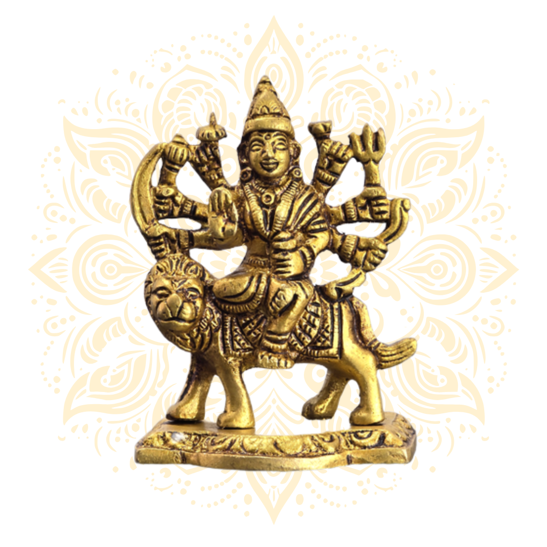 Brass Goddess Durga Murti 3.5" - Matchless Gifts