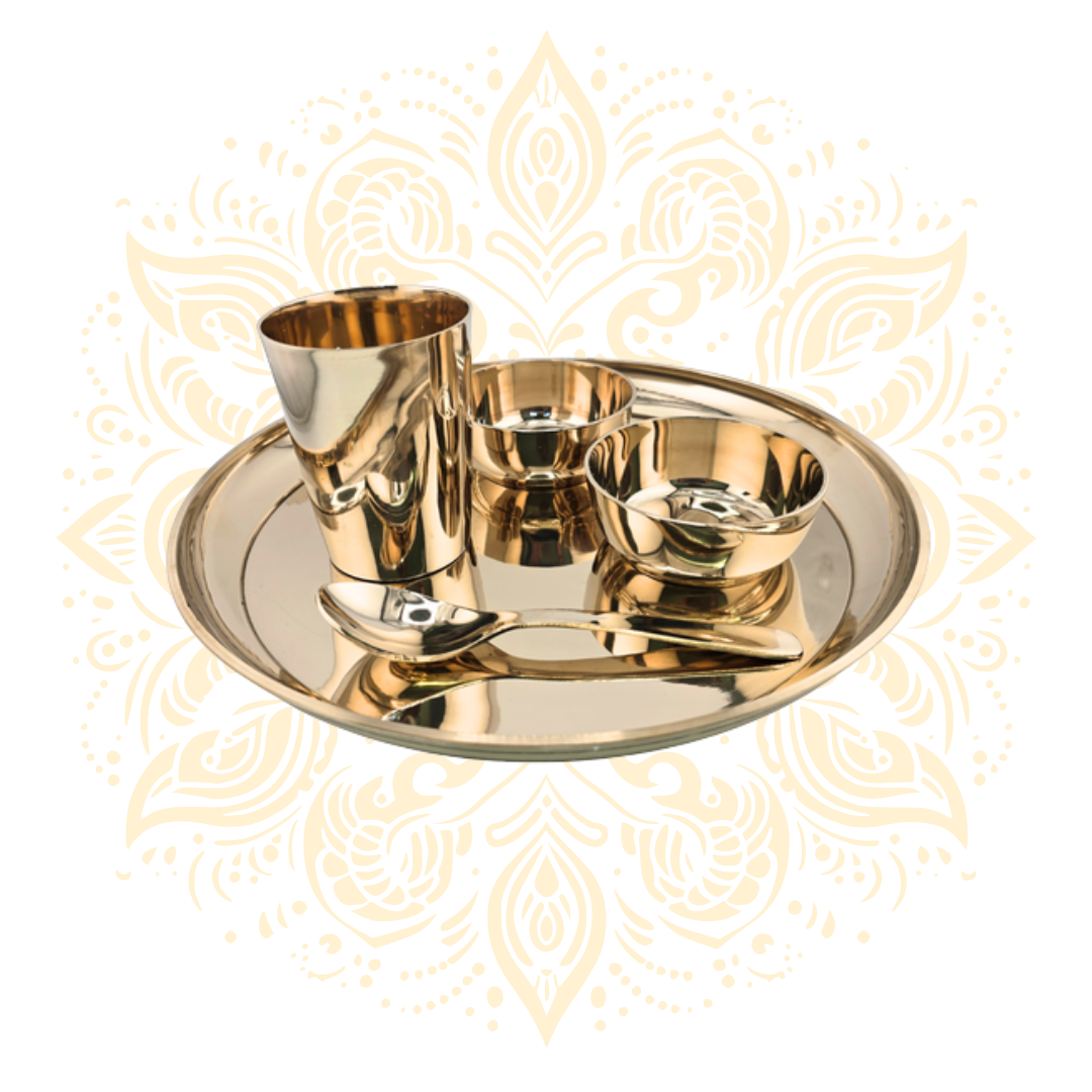 Kansa Brass Thali Set Bronze Magic