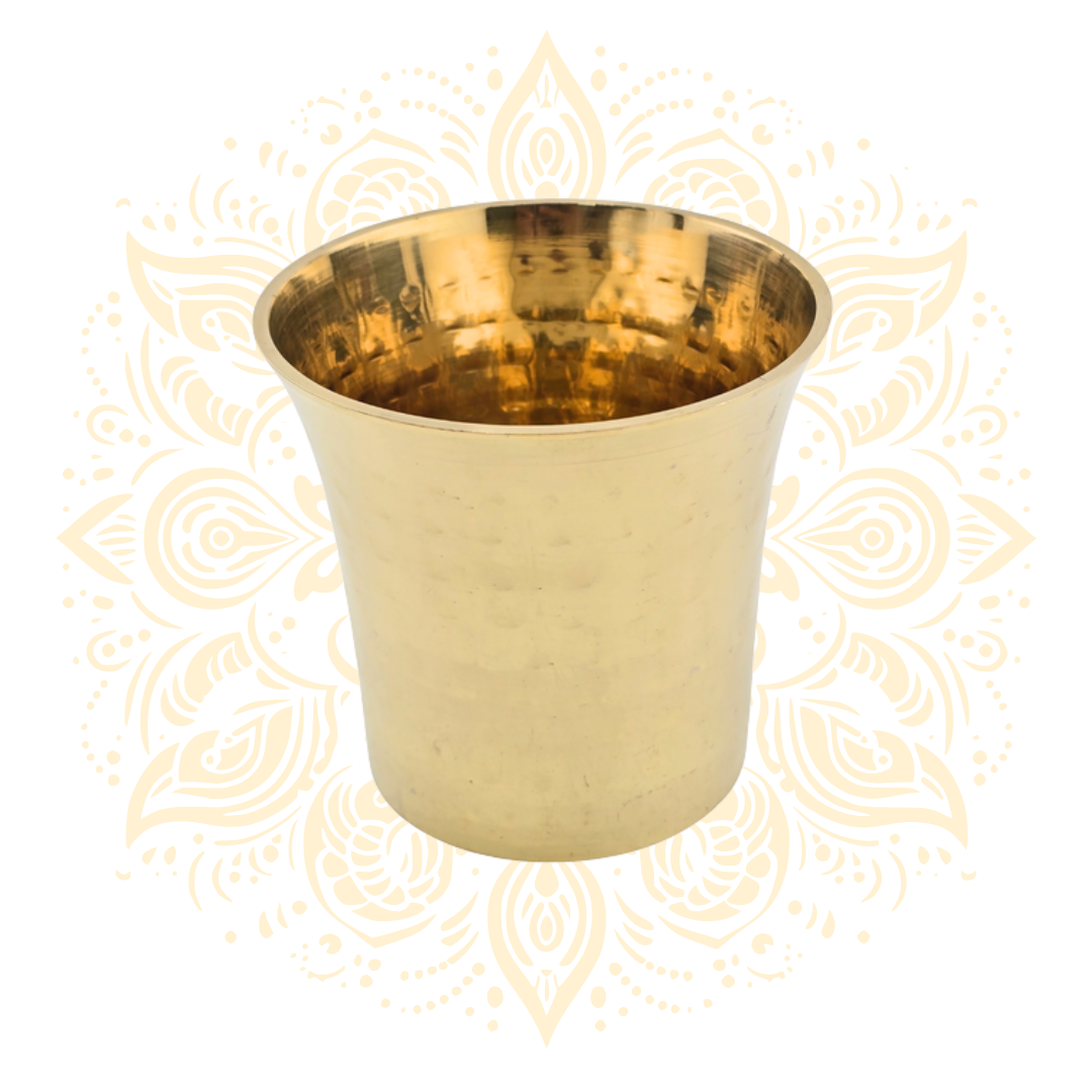 Hammered Kansa Brass Cup 3.5" – Ayurvedic Tumbler - Matchless Gifts1