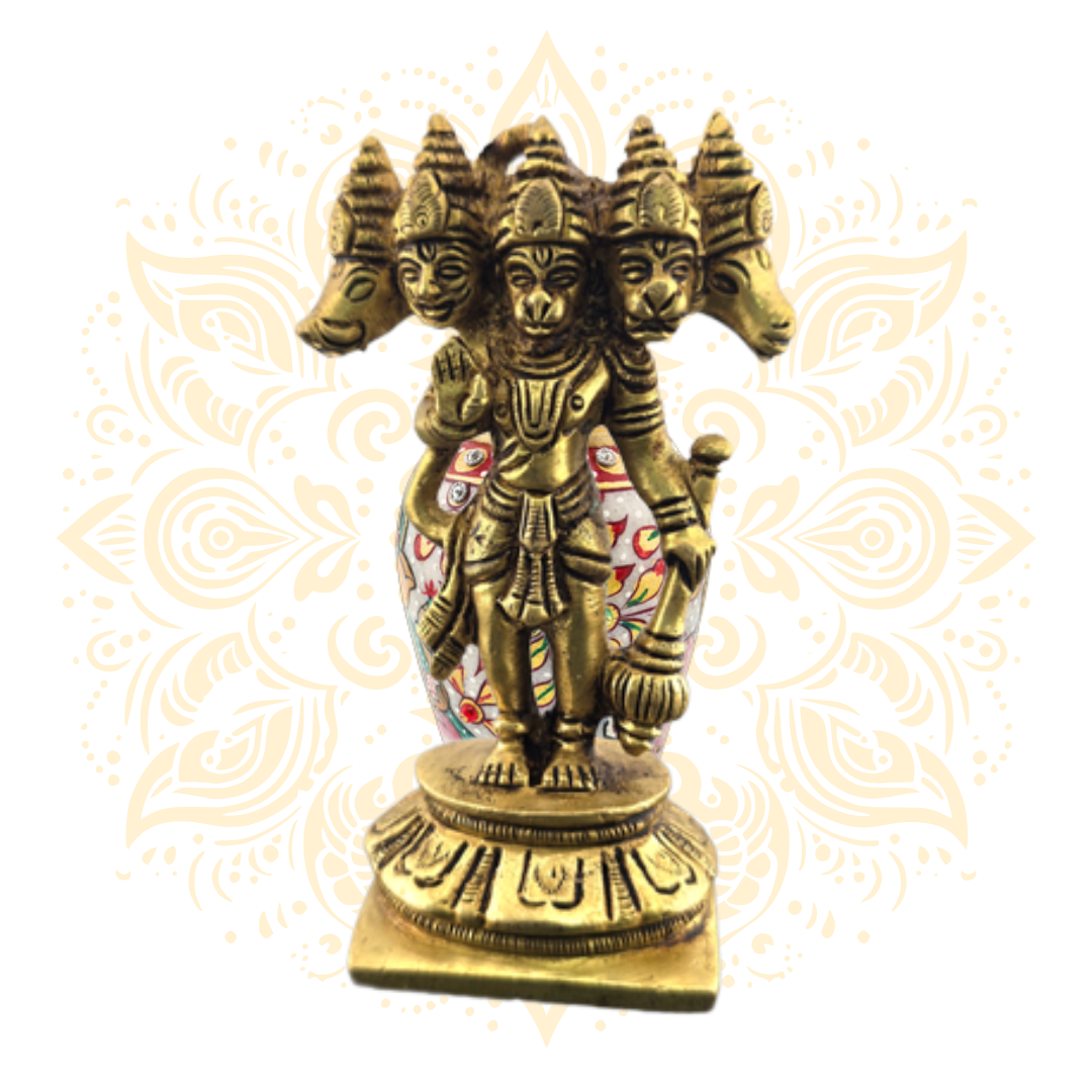 Brass Hanuman Pancamukhi 4"