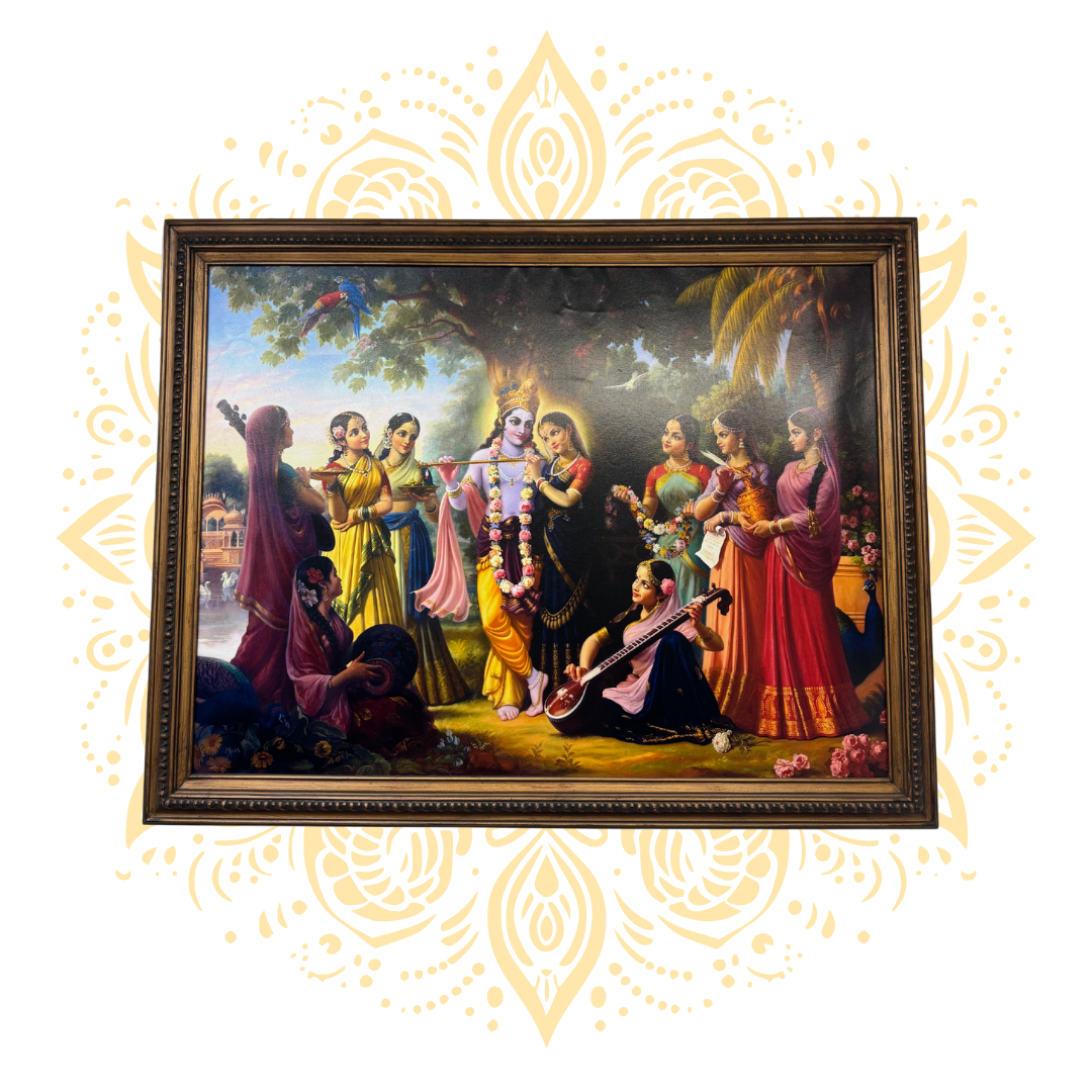 Large Framed Krishna Art 43" x 55"