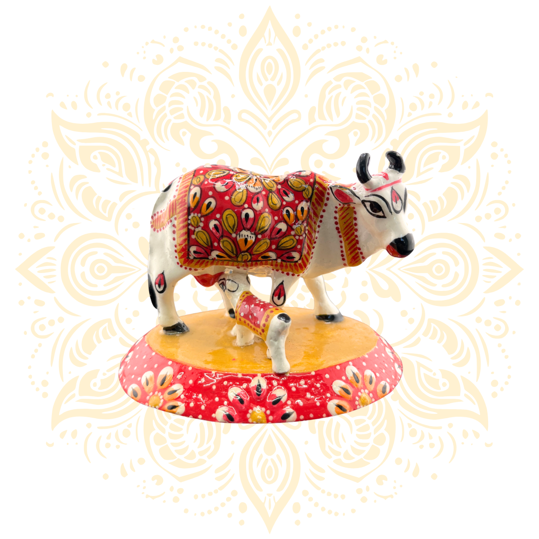 Handcrafted Metal Cow & Calf Figurine 4" - Matchless Gifts3