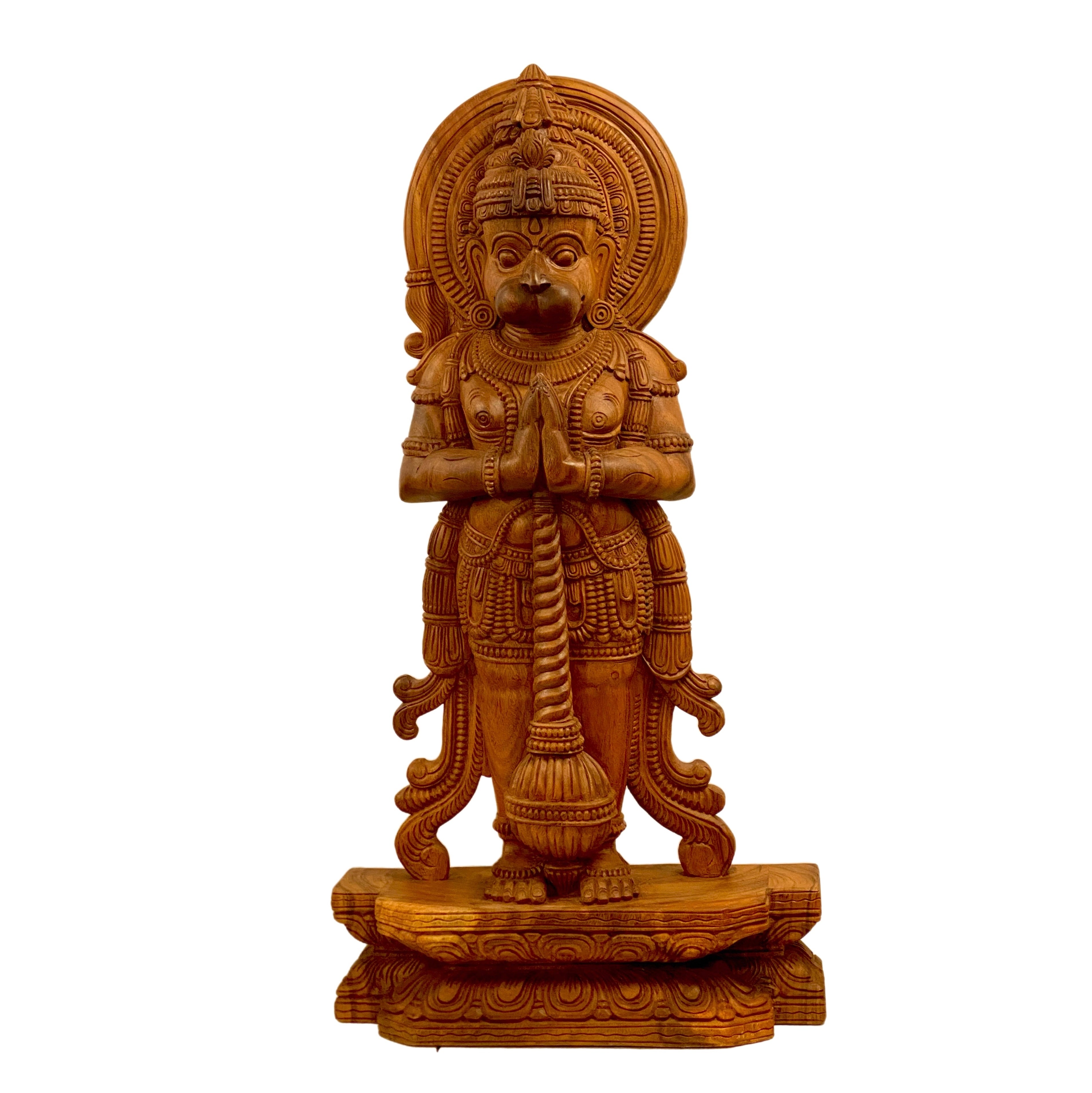 Teak Wooden Hanuman - Sizes 35", 37", 48" - Matchless Gifts