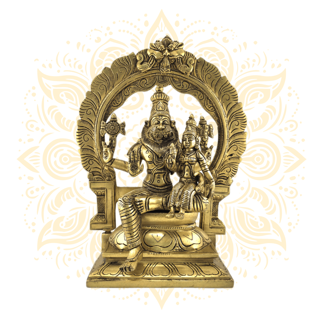 Brass Narasimha Laxmi 12" - Matchless Gifts