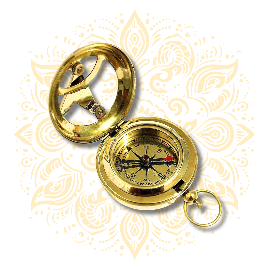 Precision Sundial Compass with Push Button 1.75"