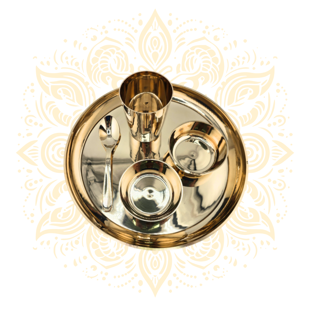 Kansa Brass Thali Set Bronze Magic