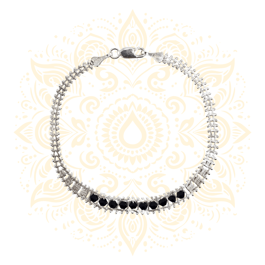 925 Sterling Silver Beaded Link Bracelet - Matchless Gifts1