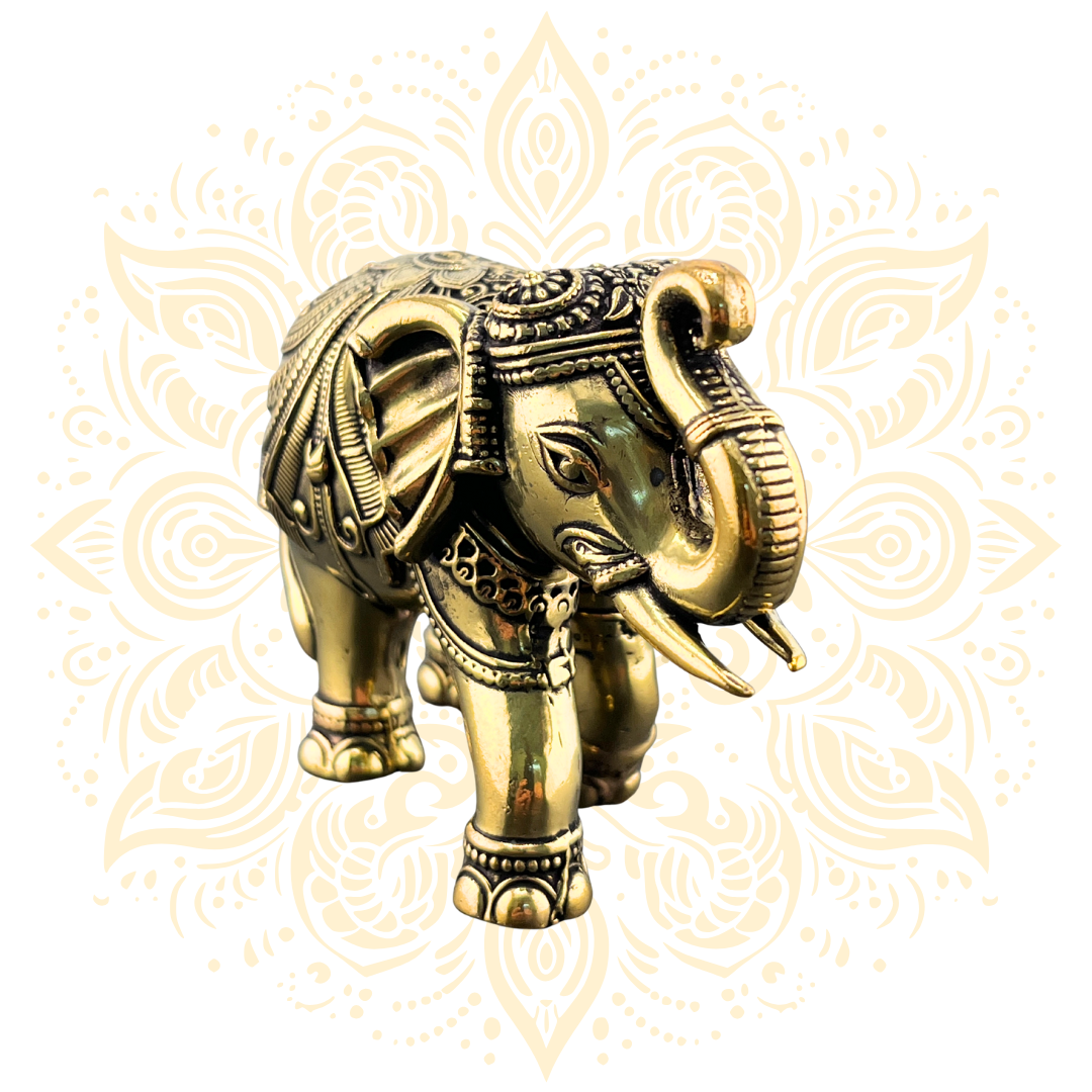Handcrafted Brass Elephant Figurine 2.5" - Matchless Gifts3