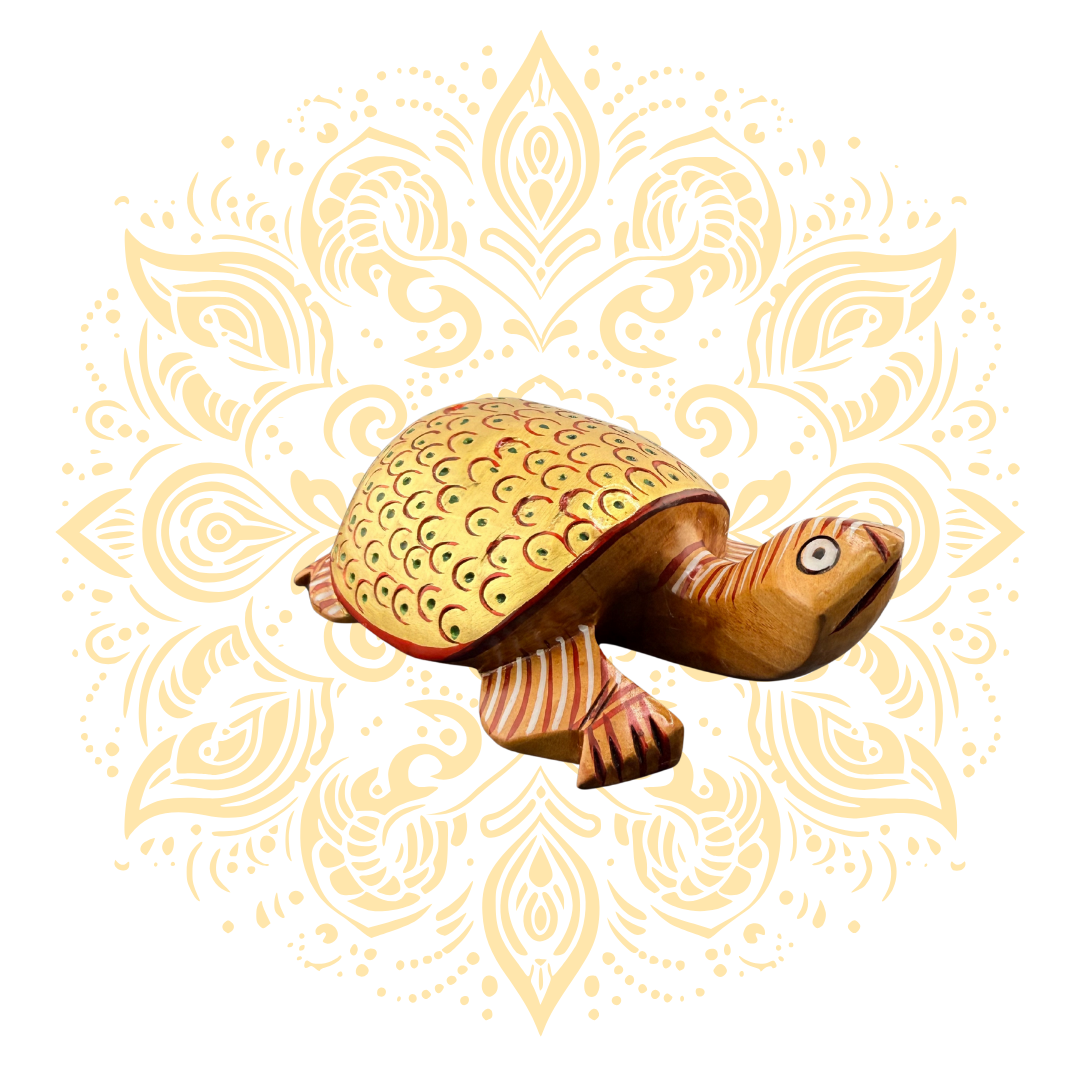 Wooden Painted Tortoise – 3" to 6"