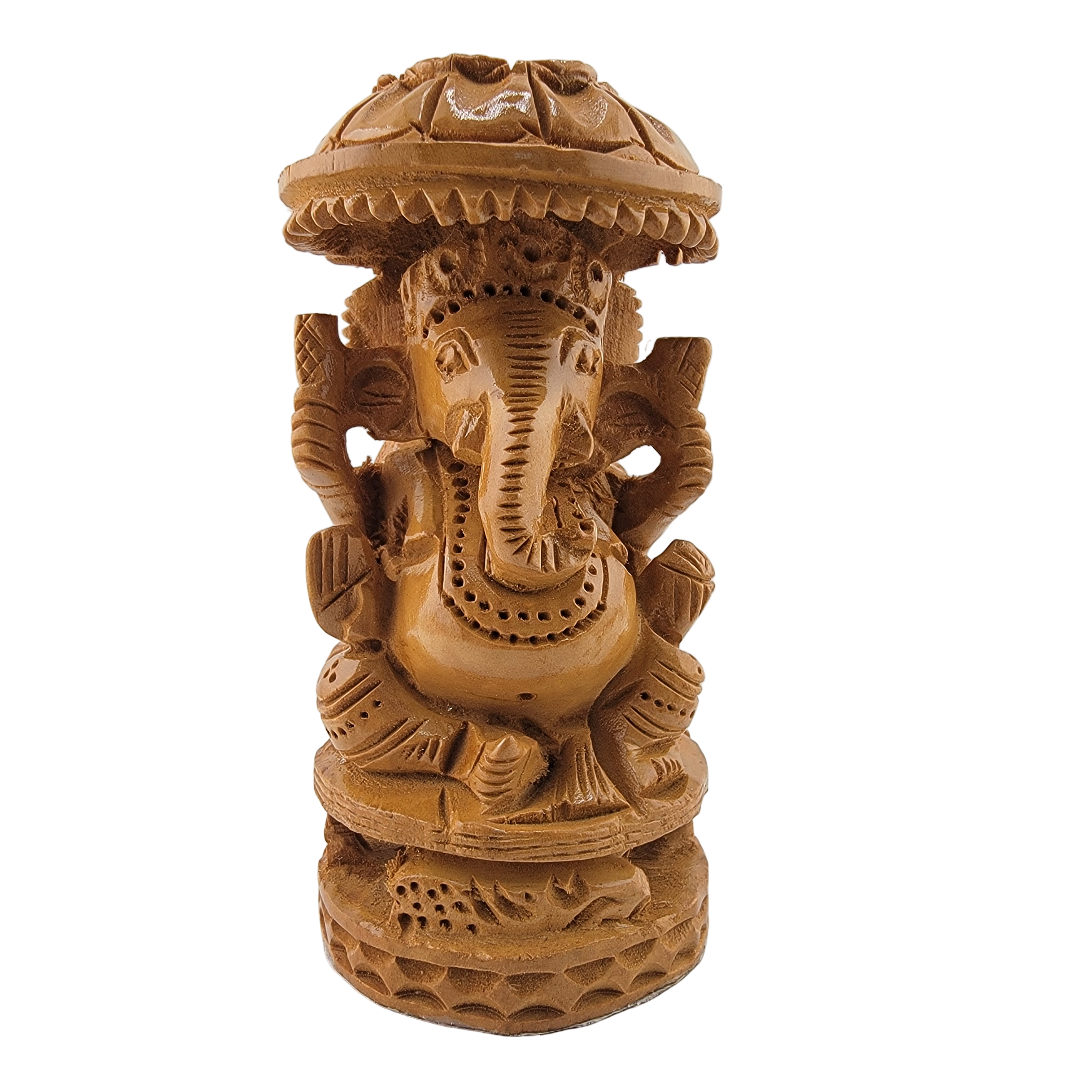Wooden Chatari Ganesh