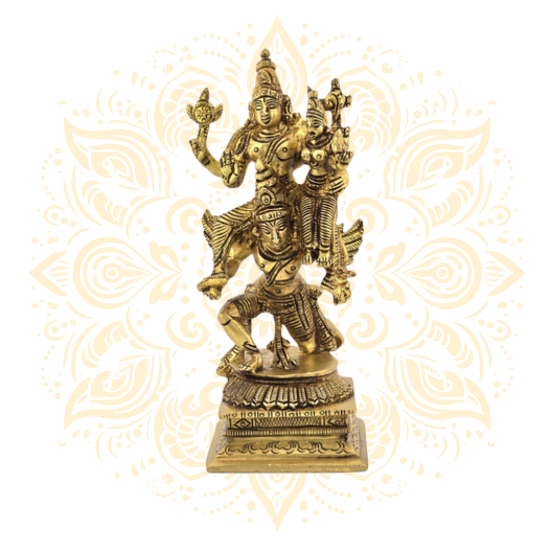 Brass Balaji w/ Laxmi & Garuda 5.5"