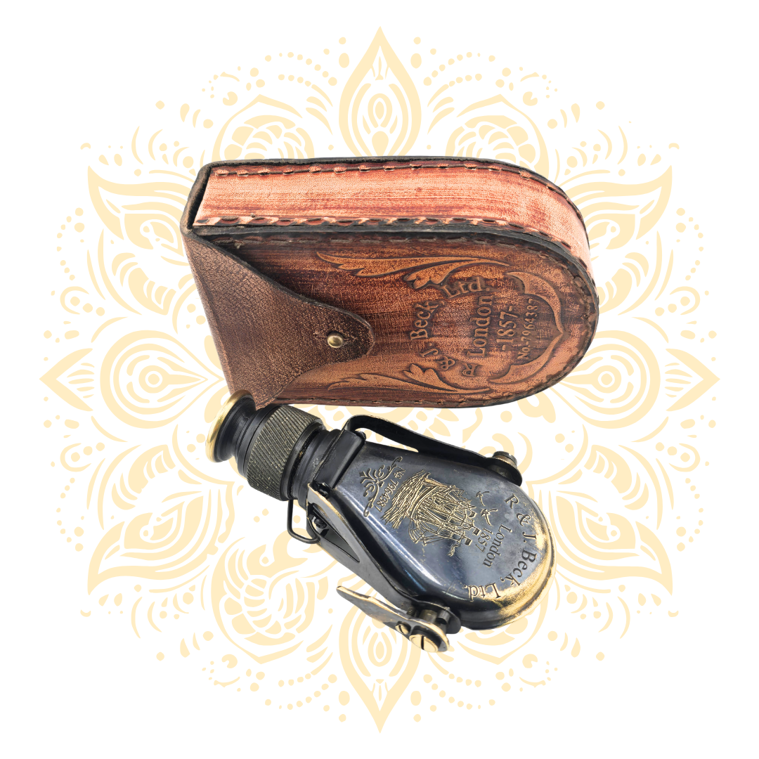 Vintage Brass Maritime Telescope – 5 Inch Antique Spyglass with Leather Case