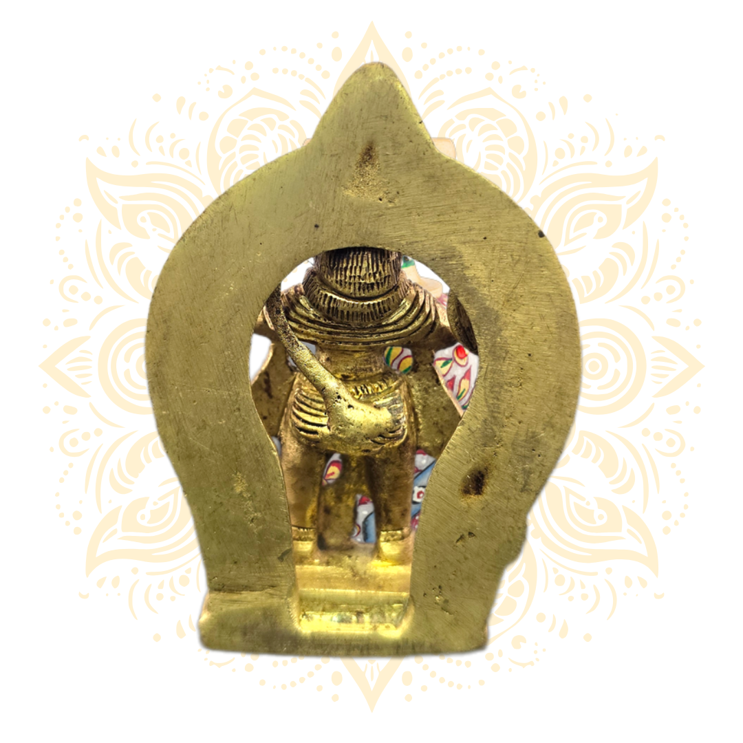 Brass Hanuman Framed Murti 2.75" - Matchless Gifts5