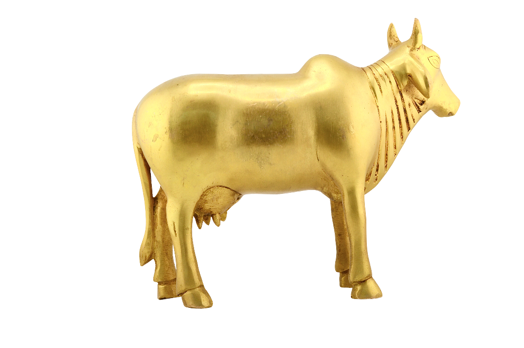 Handcrafted Brass Sacred Cow Figurine 8" - Matchless Gifts6