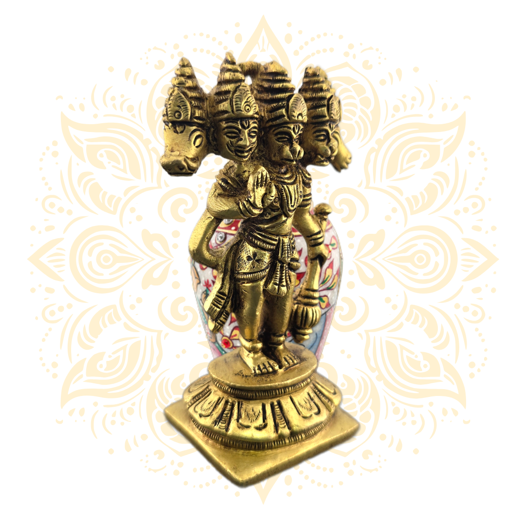 Brass Hanuman Pancamukhi 4"