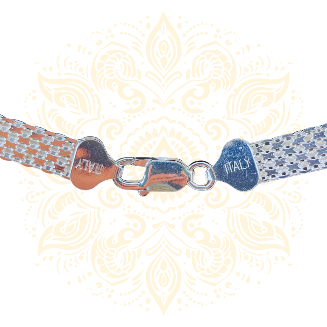 925 Sterling Silver Italian Design Choker Necklace