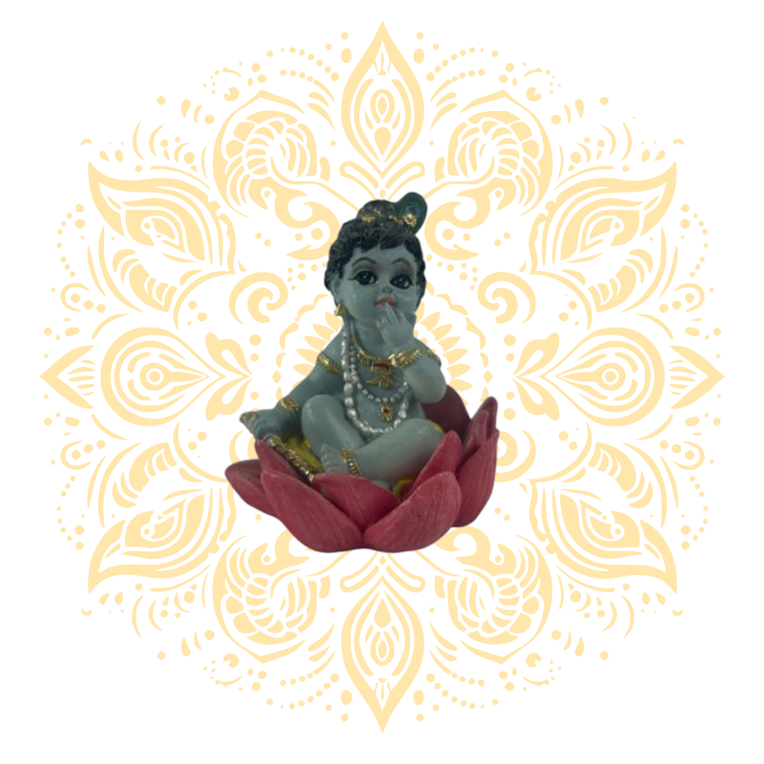 Polyresin New Krishna on Lotus 2.5"