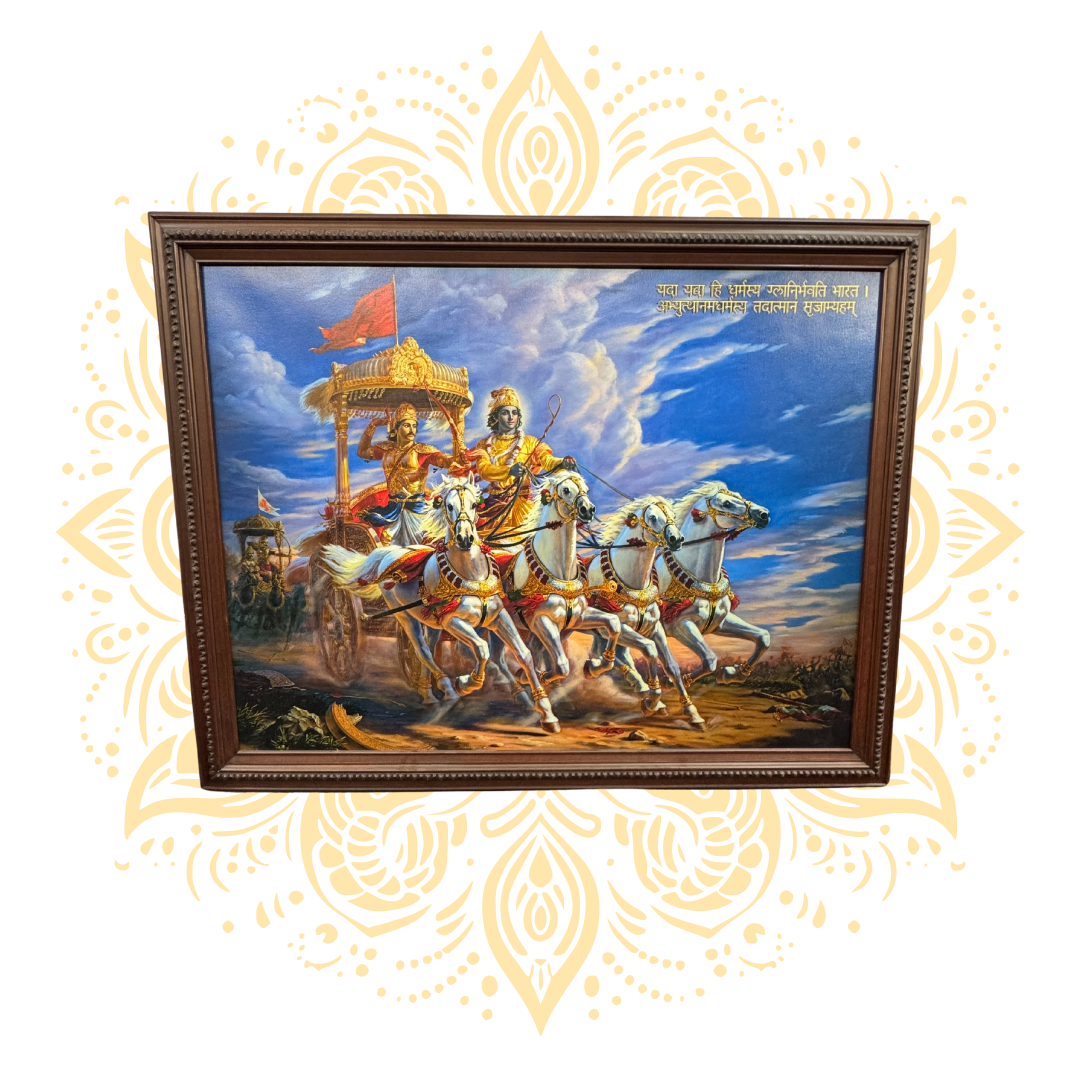 Large Framed Krishna Art 43" x 55"
