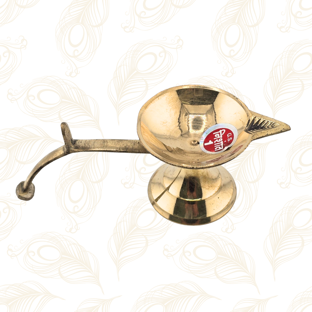 Handcrafted Brass Diya Lamp w/ Handle - Matchless Gifts7