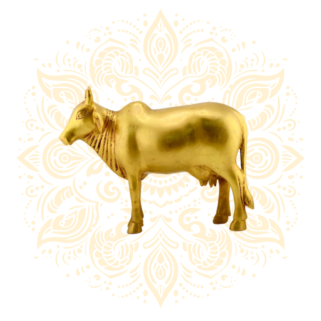 Handcrafted Brass Sacred Cow Figurine 8" - Matchless Gifts4