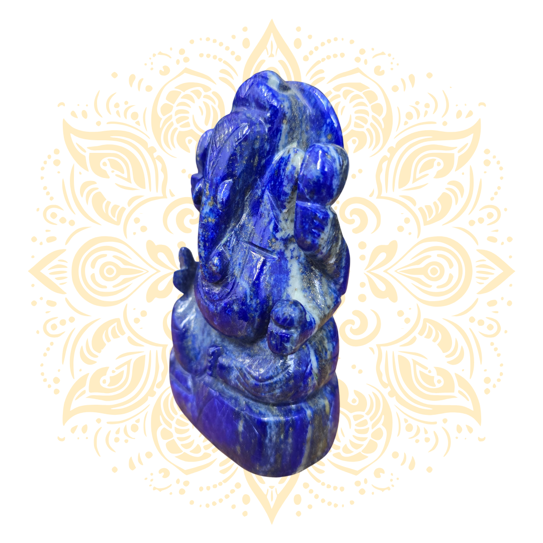 Gemstone Lapis Lazuli Ganesh Murti 4" - Matchless Gifts3