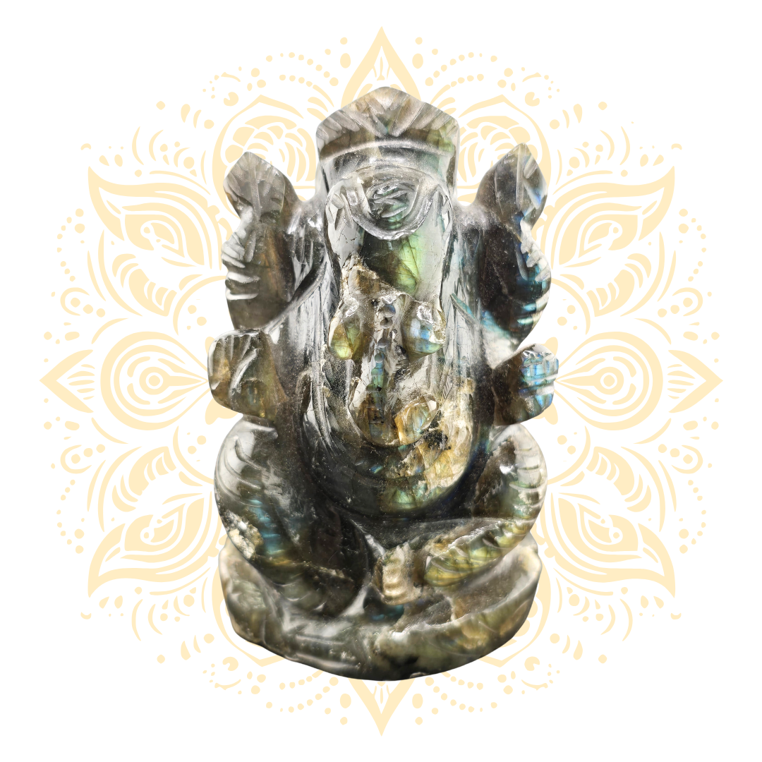 Gemstone Labradorite Ganesha