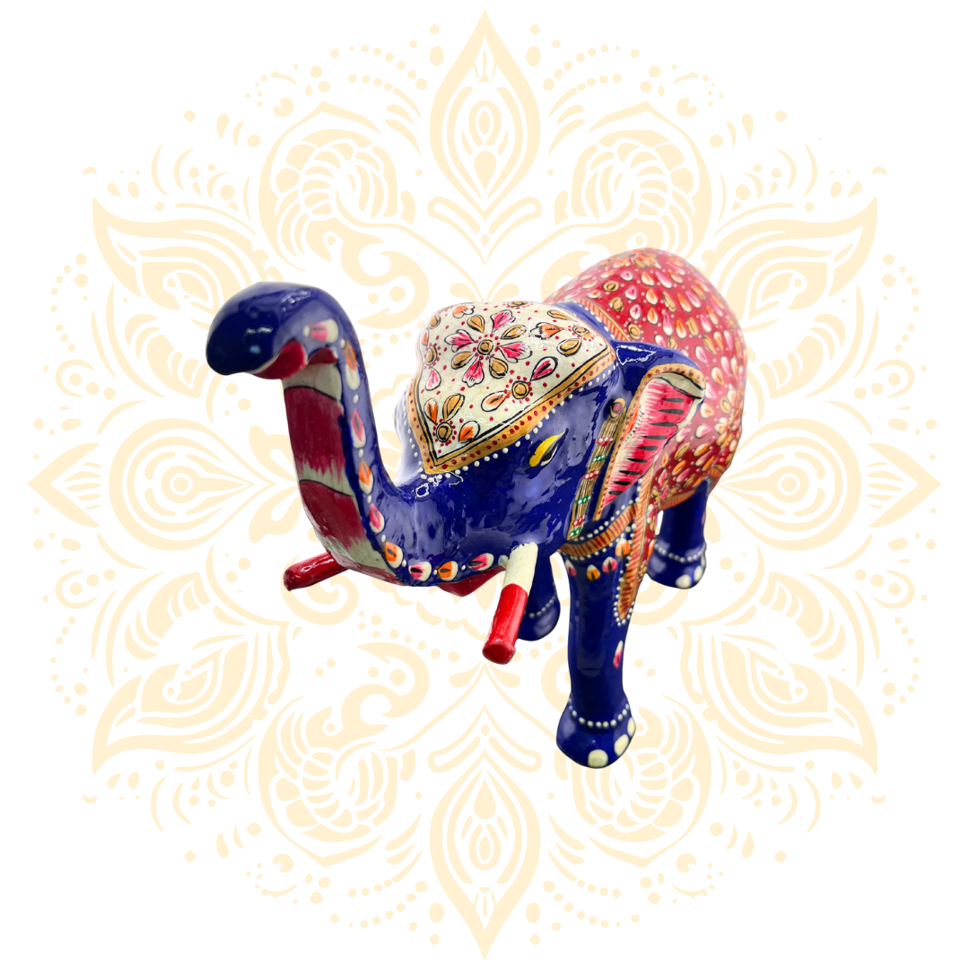 Hand Painted Metal Elephant Figurine - Matchless Gifts