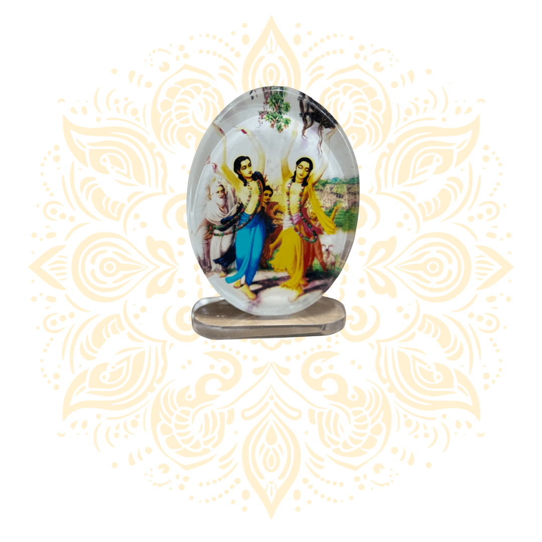 Acrylic Gaura Nitai Oval 2.75" x 4" - Matchless Gifts