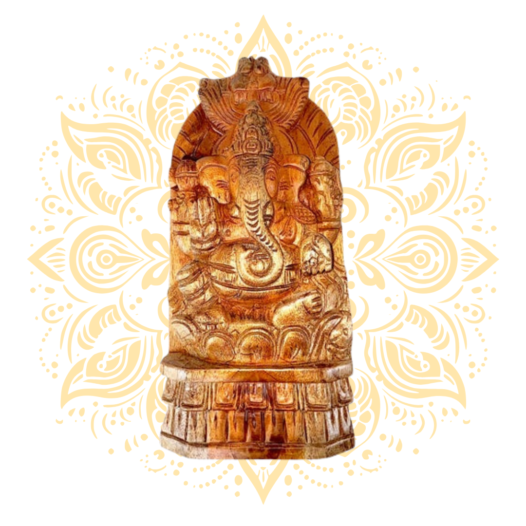 Handcrafted Wooden Ganesh Wall Ornament 12"