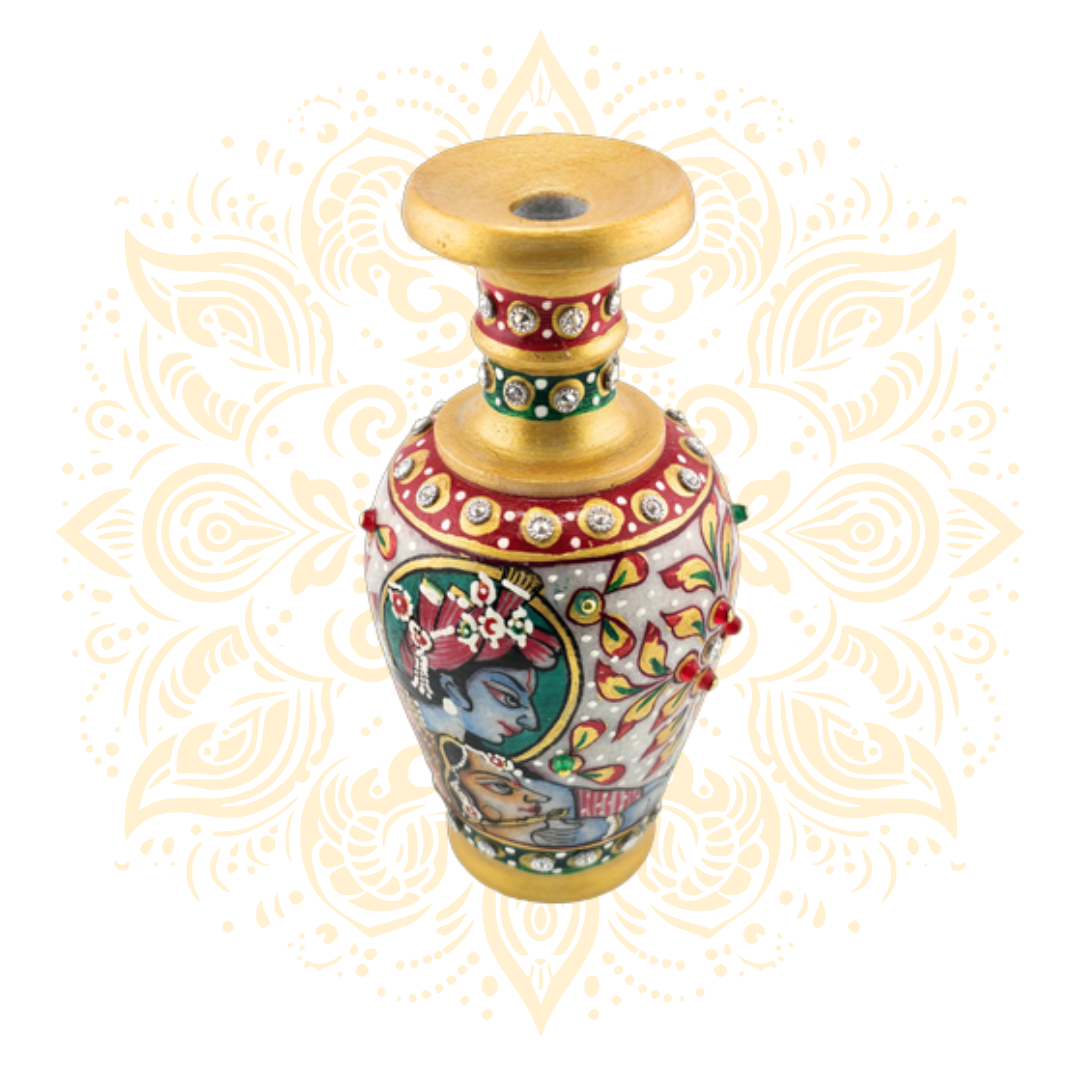 Hand-Painted Marble Vase 6"
