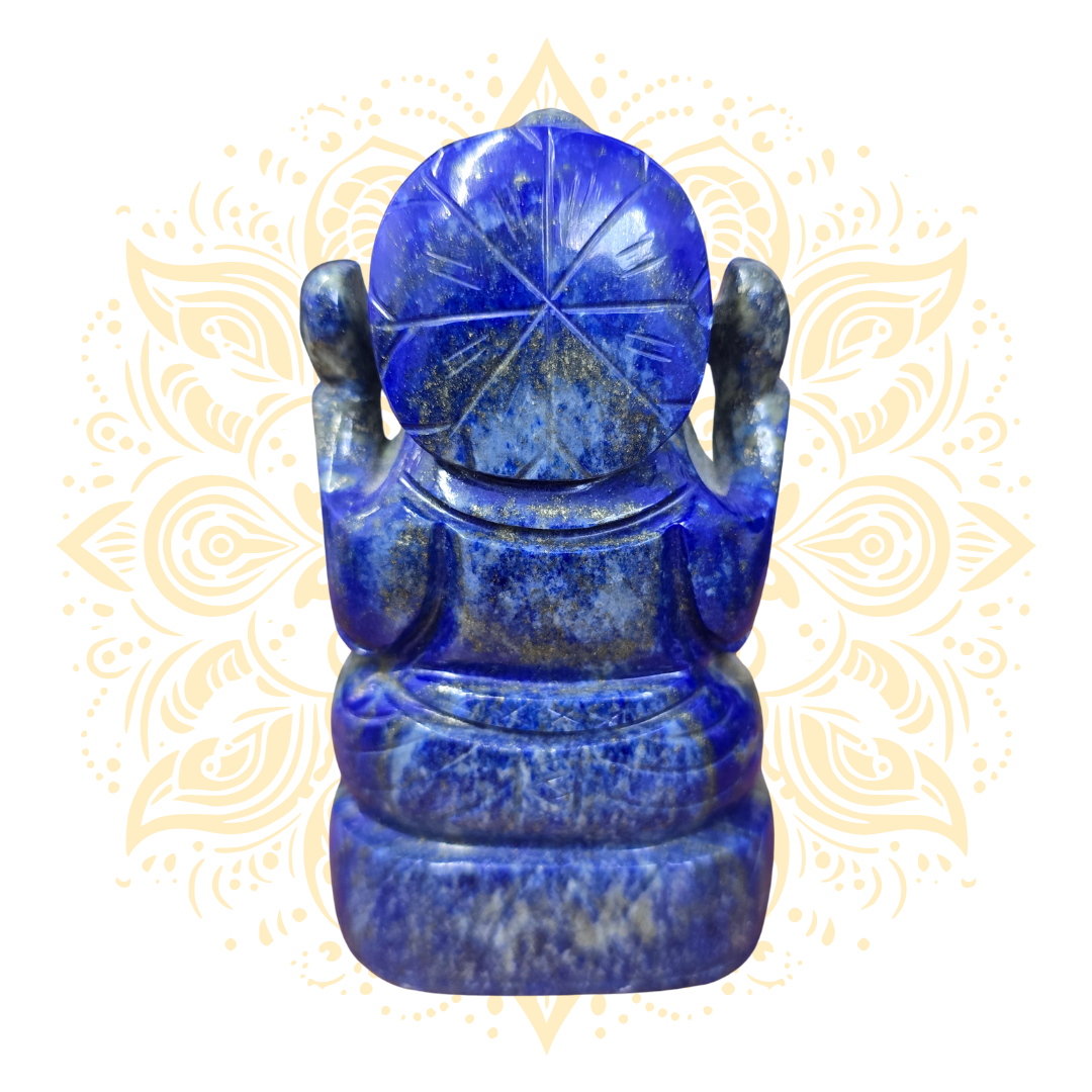 Gemstone Lapis Lazuli Ganesh Murti 4" - Matchless Gifts4