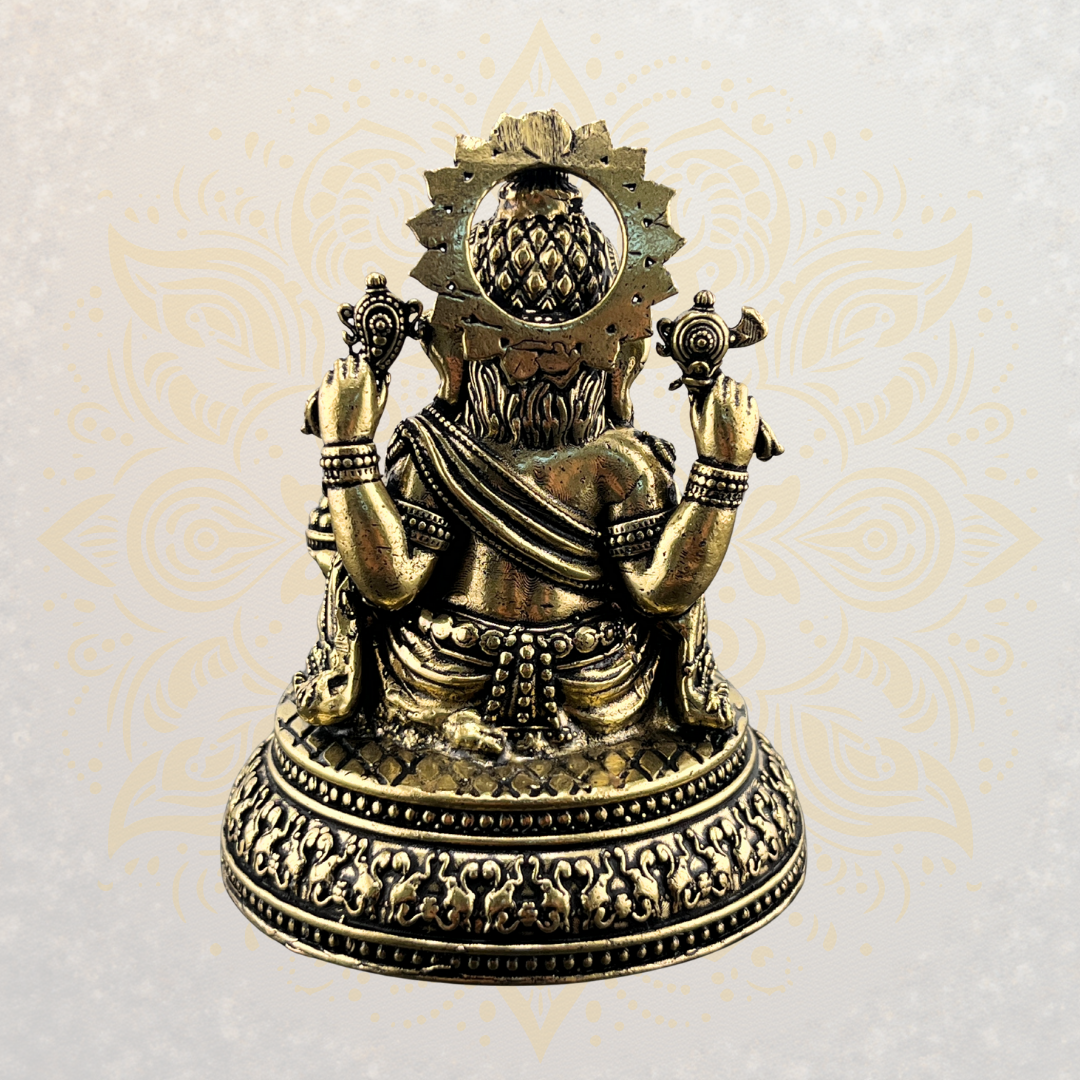 Antique Brass Lord Ganesh Murti 3'' - Matchless Gifts4