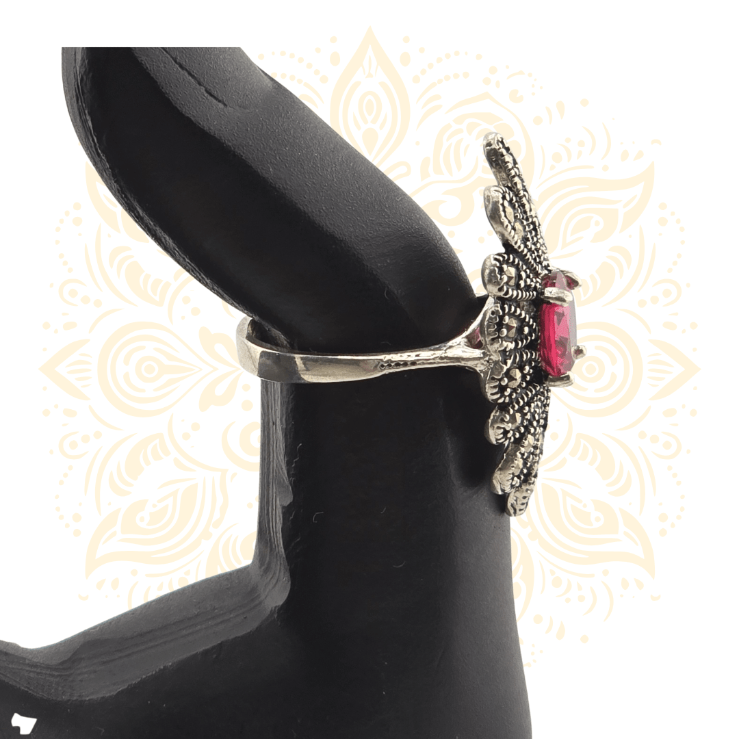 925 Sterling Silver Floral CZ Ring - Matchless Gifts2