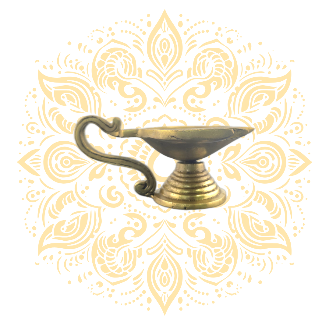 Brass Kamal Deepak w/ Handle 1.5"