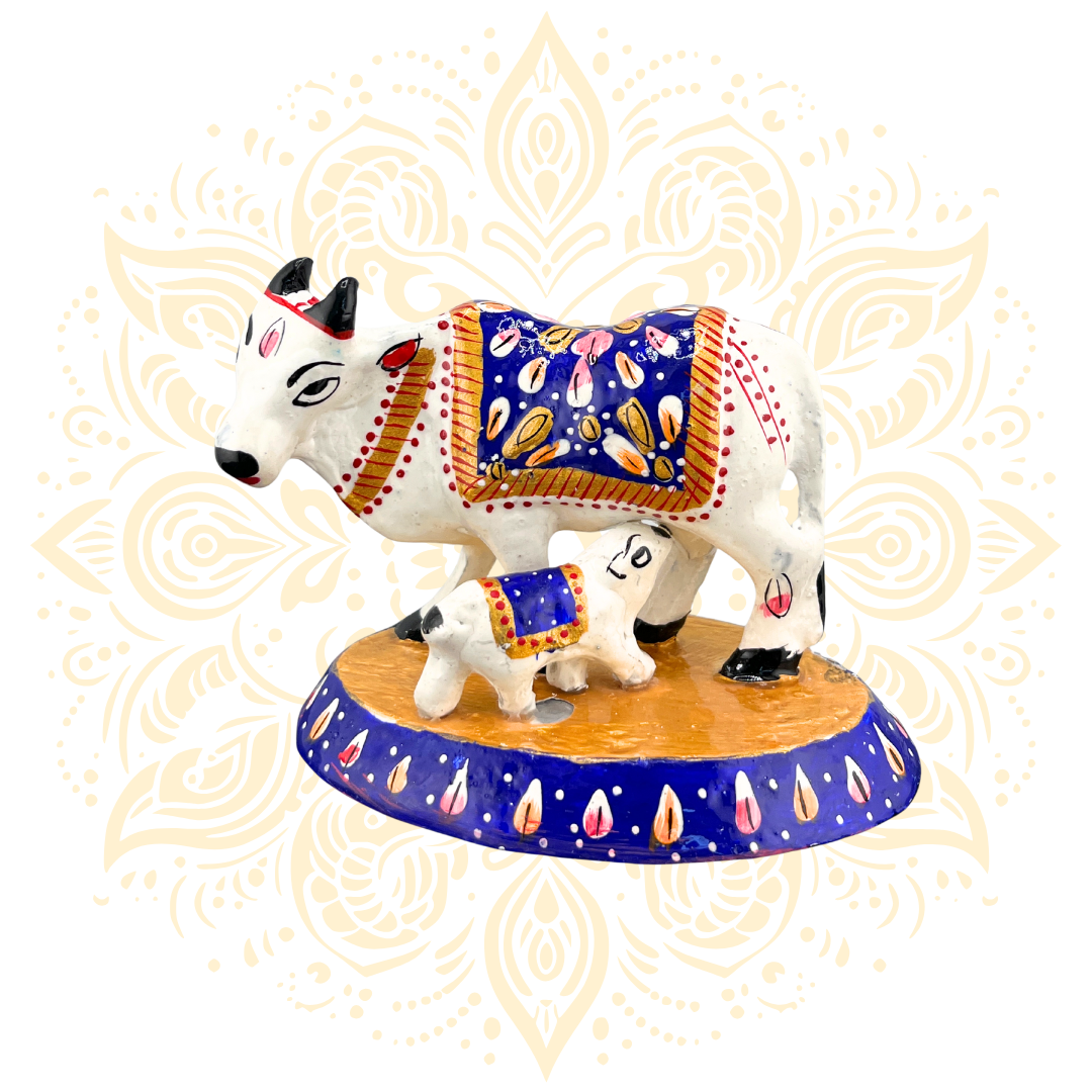 Meena Cow with Calf 3"