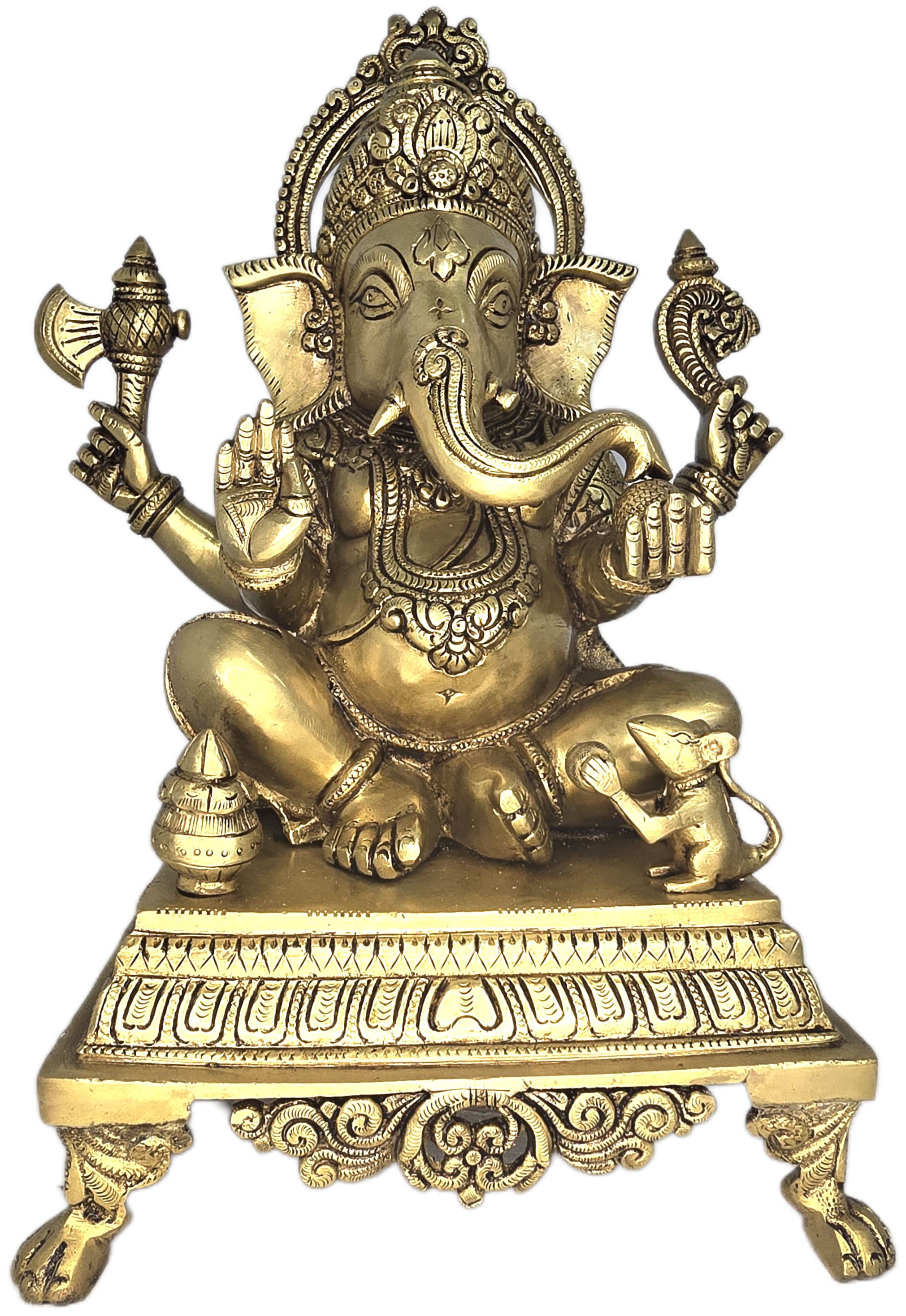 Brass Ganesh Deity w/ Ornate Arch - Matchless Gifts3