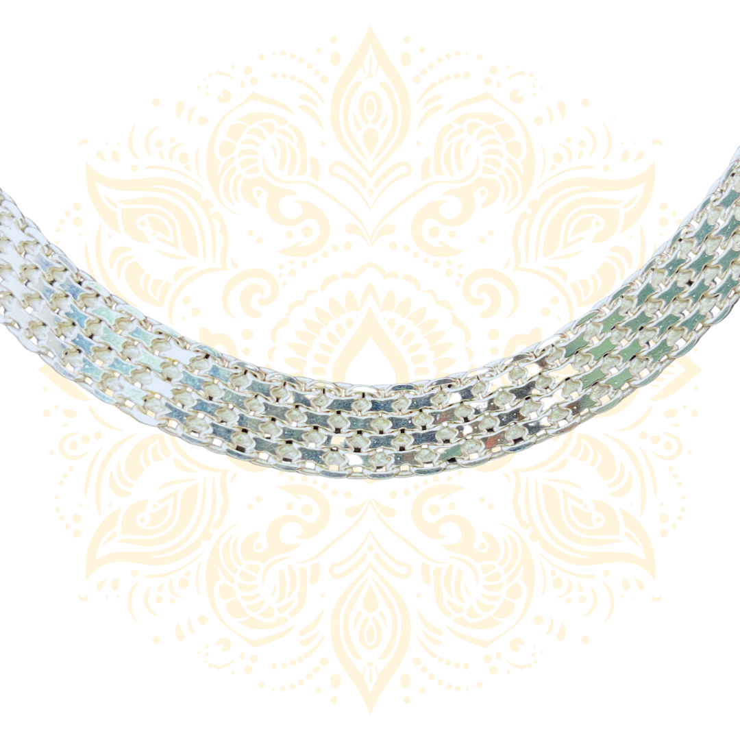 925 Sterling Silver Italian Design Choker Necklace