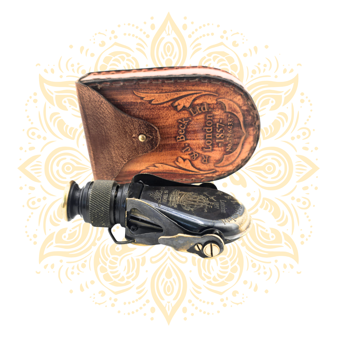 Vintage Brass Maritime Telescope – 5 Inch Antique Spyglass with Leather Case