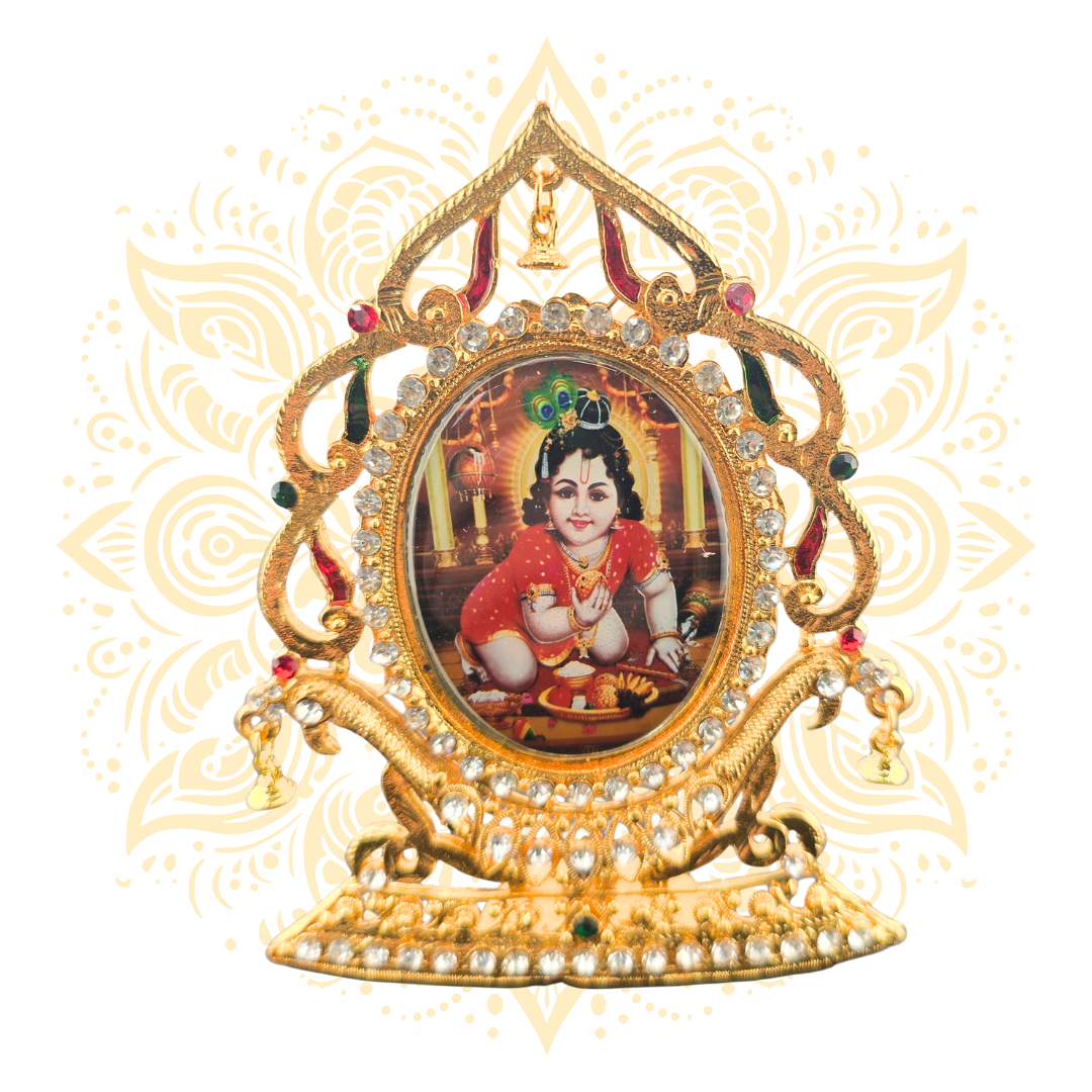 Prarthana Golden Metal Deity Mini Altar Stand - Matchless Gifts5
