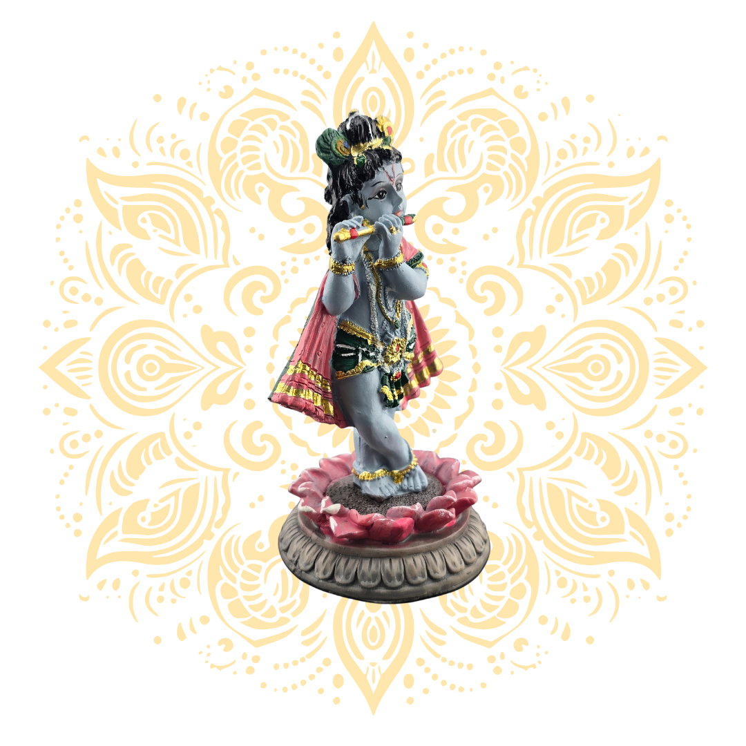 Polyresin Mini Lotus Krishna 3.5" - Matchless Gifts3