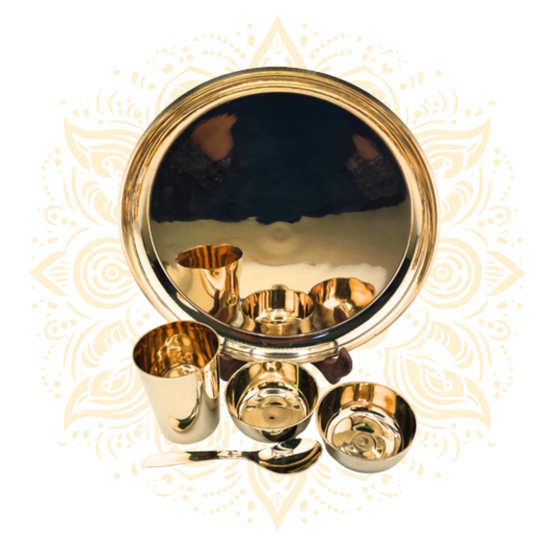 Kansa Brass Thali Set Bronze Magic