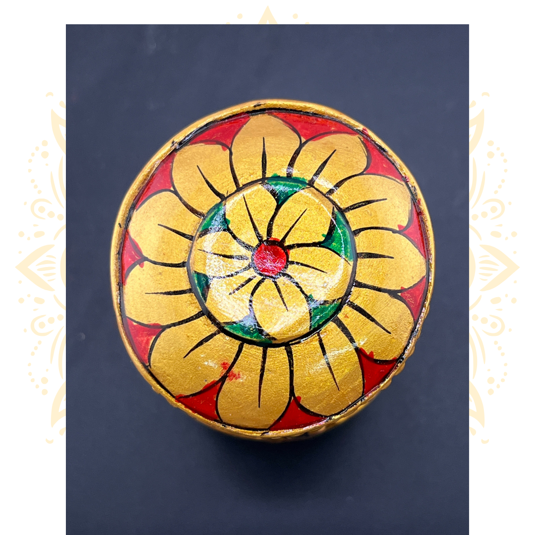 Wooden Painted Chatri Ganesh 2.5" - Matchless Gifts2