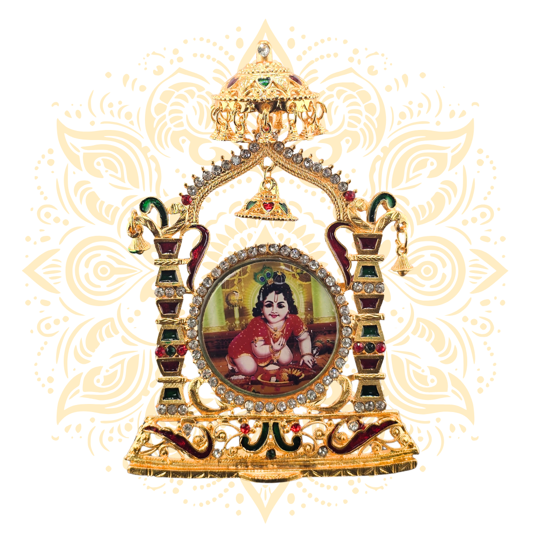 Deity Gold Metal Mini Temple Altar Frame – 5.5" - Matchless Gifts1414