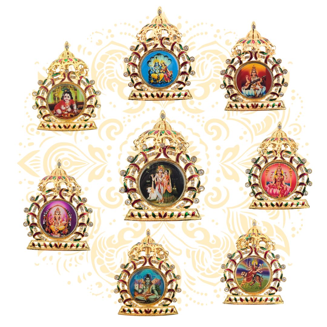 Bhakti Golden Metal Deity Mini Mandir Stand