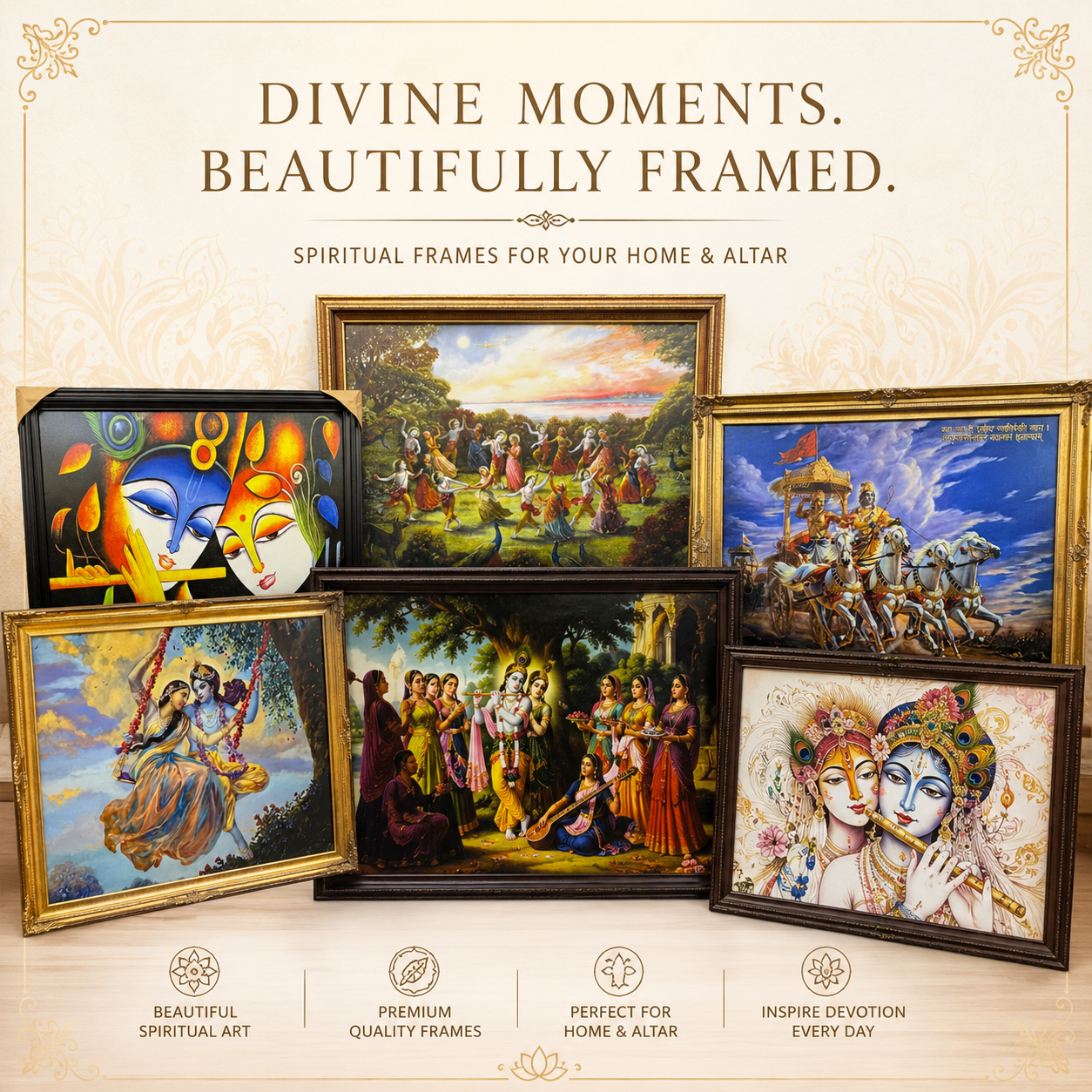 Framed Krishna Art - Matchless Gifts