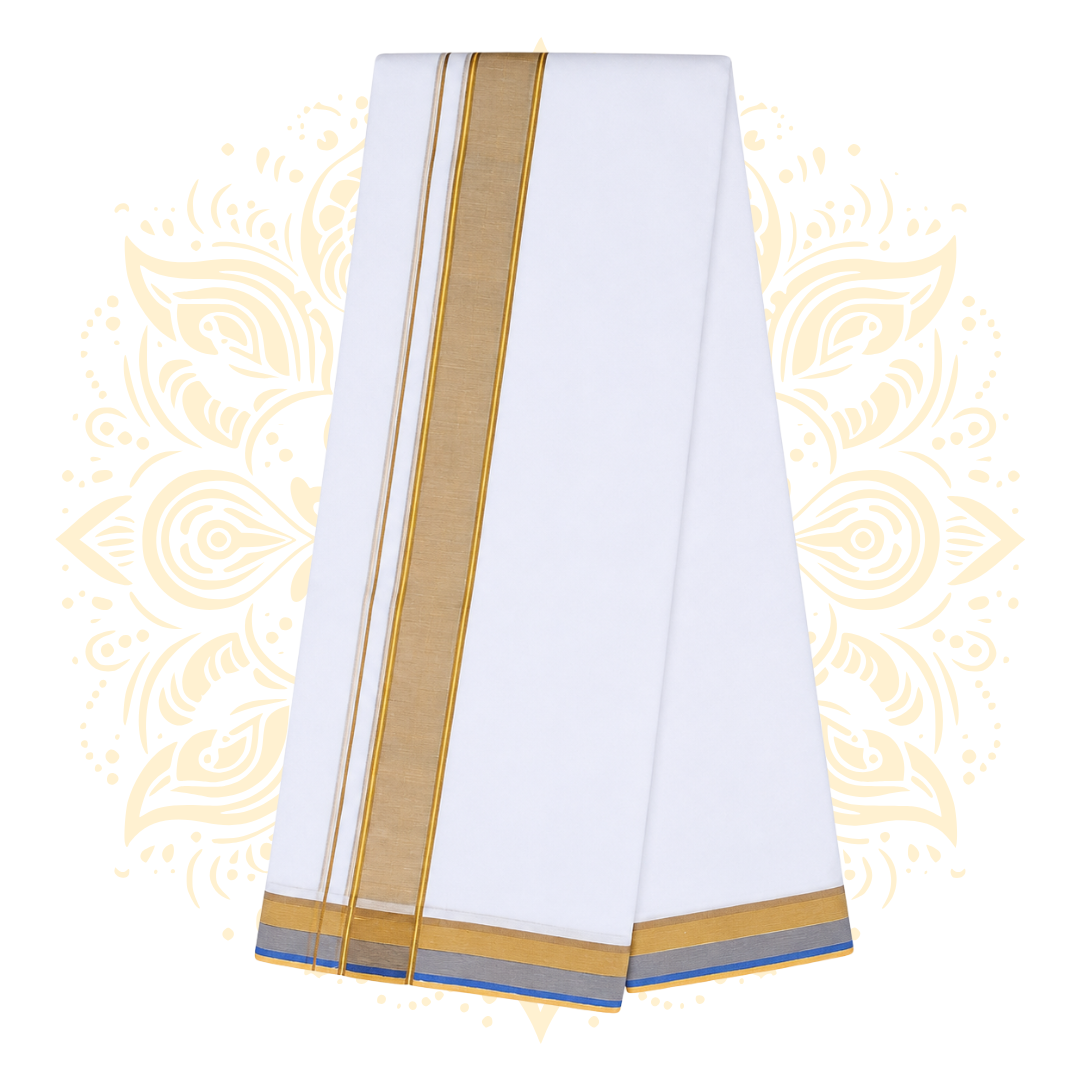 Rich 100% Cotton Dhoti & Chadar Set 10 x 6 - Matchless Gifts3
