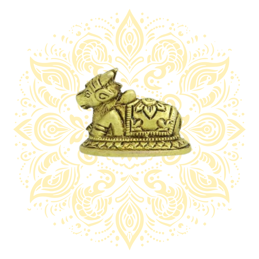 Nandi 1.5" x 2" Brass Murti