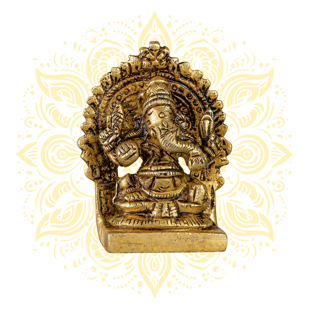 Ganesh 2" Brass Murti with Decorative Arch